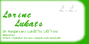 lorinc lukats business card